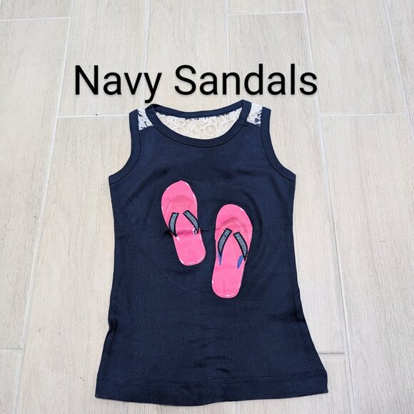 Girls Printed Cute Ribbed Cotton Blend Tank Top With Netted Back ,Soft & Comfy - Picture 1 of 2